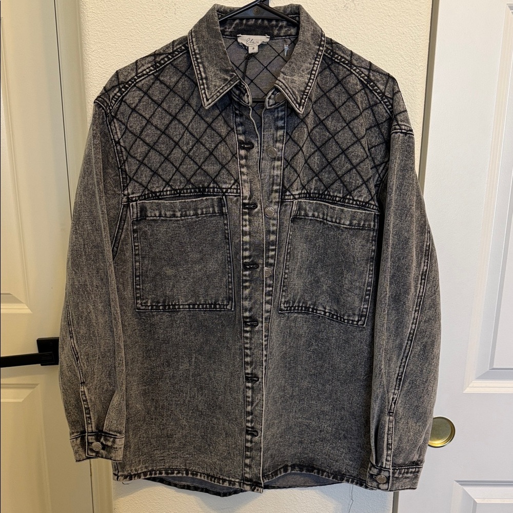 Black Quilted Denim Jacket